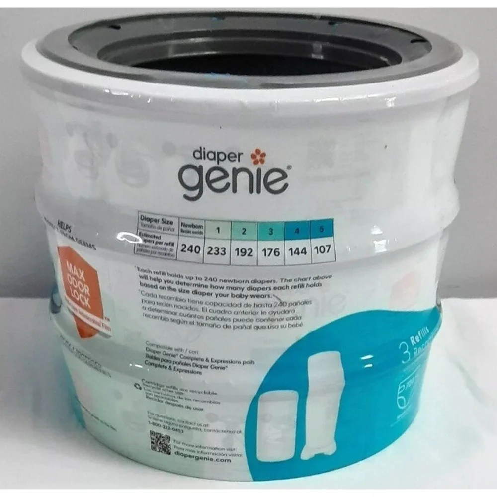 Diaper Genie Refills 3 Pack 240 each 720 total Unscented Refills